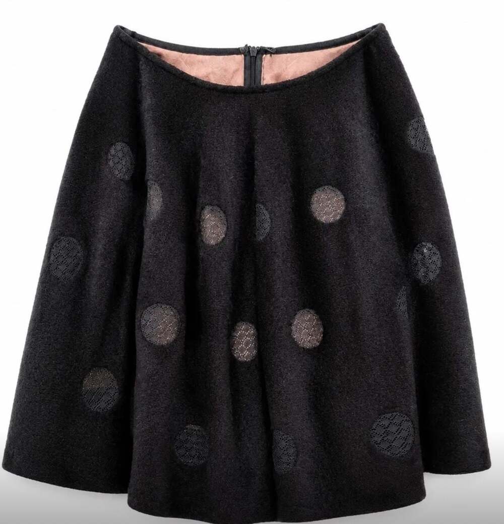 Alaia Polka Dot Lace Applique Skirt - size 40